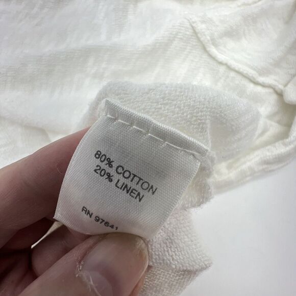 J Jill Linen Blend White Open Waterfall Cardigan Size XS Pure Jill - Picture 4 of 4